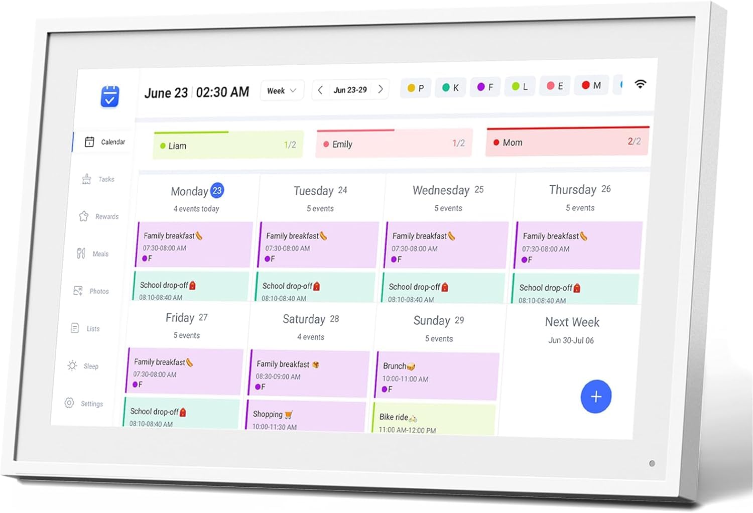 Mezed 15.6" Smart Digital Calendar, Meal Schedule, Duty Chart, HD Smart Touch Screen Home Interactive Electron Calender