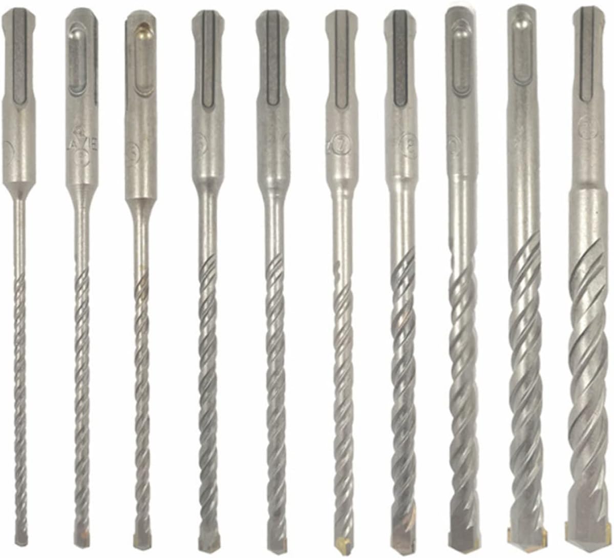 10PCS 160mm Long Electric Hammer SDS Plus Drill Bit Set For Concrete Wall Brick Block Masonry Hole Saw Drilling Bits 4-14mm