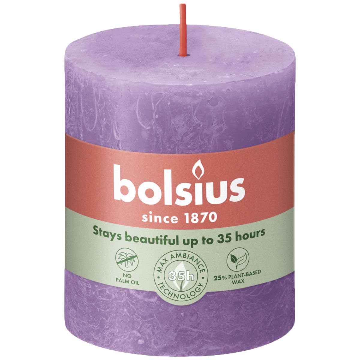 Vibrant Violet Bolsius Rustic Shine Pillar Candle (80 x 68mm)