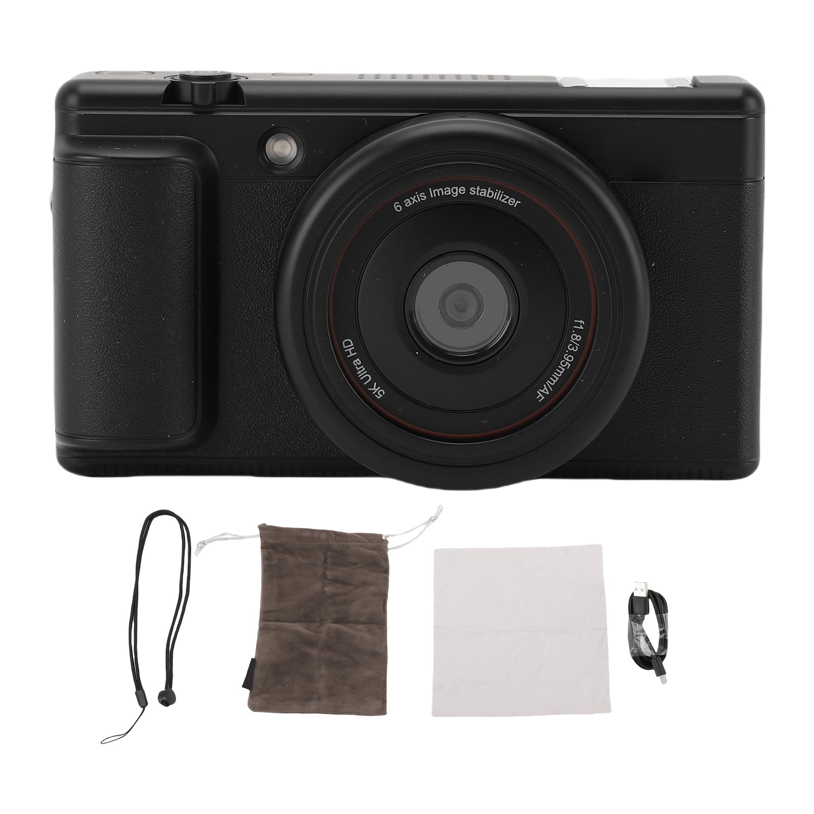 Fotocamera Digitale, Fotocamera Vlog da 5k 80MP per Fotografia, Videocamere da 30 Fps con Zoom Digitale 16x, Autofocus, Schermo a Flip da 2,8 Pollici, Mini Telecamere Compatte