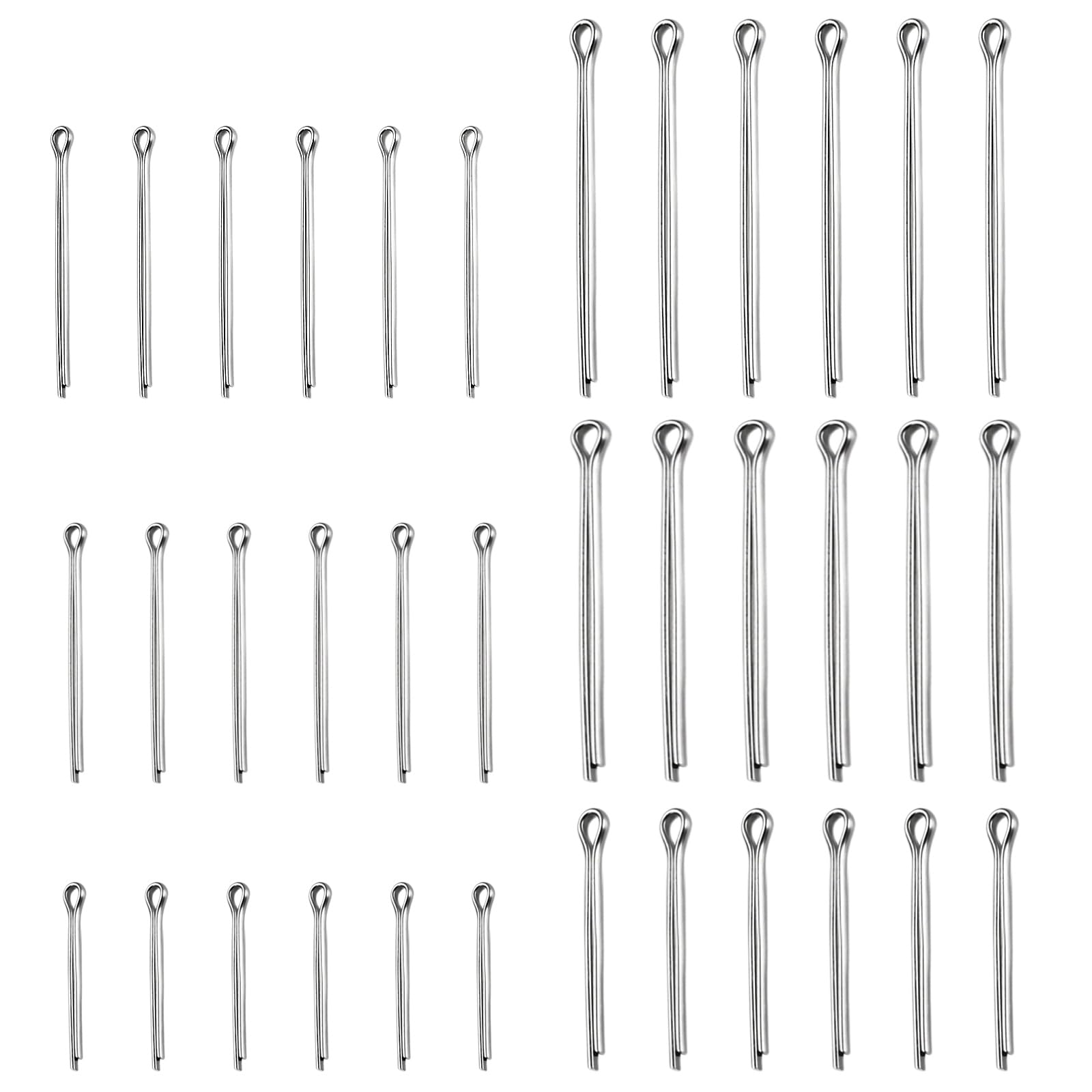 100 Stück Splinte,Splintensortiment aus Stahl,Splintensortiment,Splintenset (M1,5 bis M2,5),für Autos,LKWs,Motorreparatur, Anhängerkupplungsbolzen,6 Größen