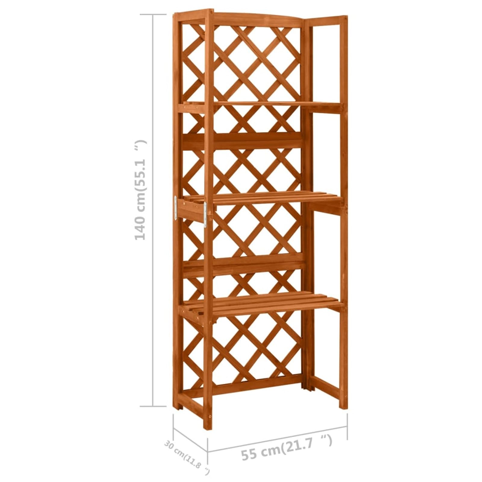 Graticcio con Ripiani 55x30x140 cm in Legno Massello di Abete,Prato e Giardino,Vita all'aperto,Strutture da Esterno,Archi, tralicci e pergole-316409