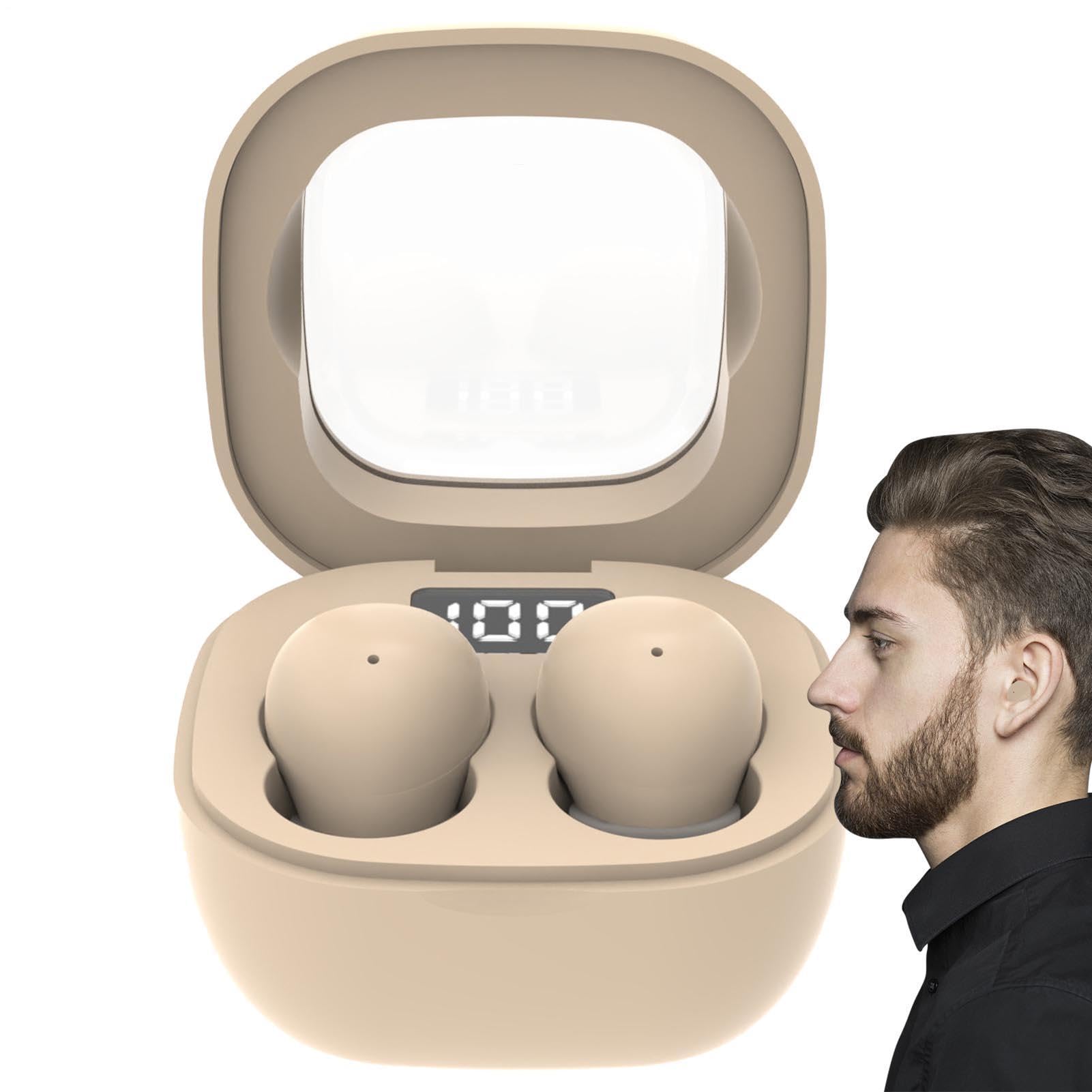 Auricolari stereo per dormire – Isolamento acustico wireless, dispositivo audio compatto, dispositivo acustico adatto all'orecchio, riduzione del rumore intelligente con supporto per custodia di