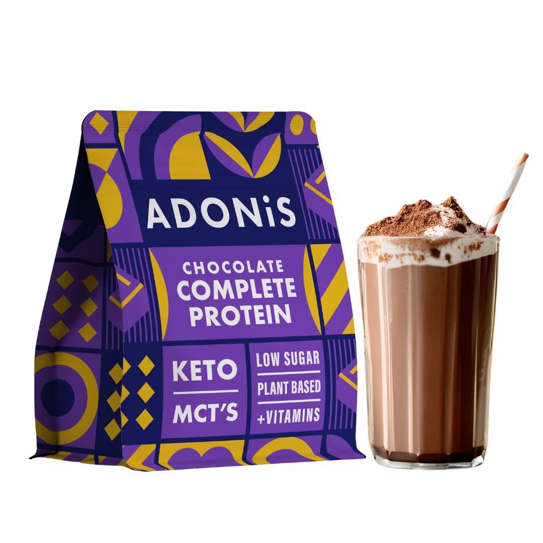 ADONiS Schoko Protein Keto Shake - Gusto cremoso al cioccolato – Basso contenuto di carboidrati, proteine di alta qualità per la costruzione muscolare e la rigenerazione – Perfetto per la dieta Keto e