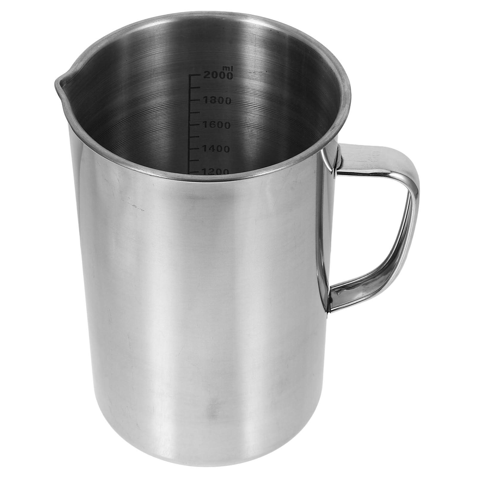 Misurino in Acciaio Inox 2000ml con Beccuccio e Scala Graduata