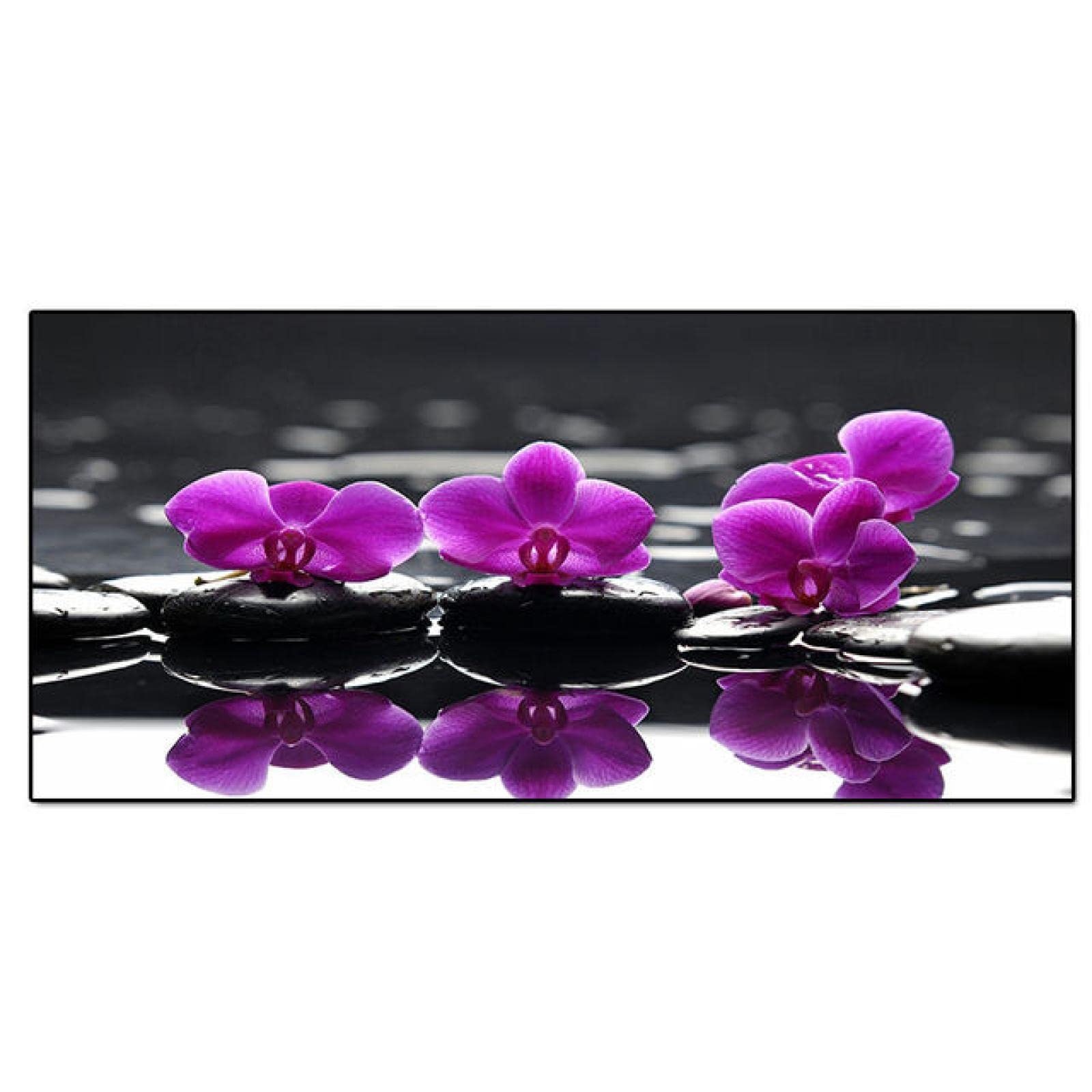 Guying Art Frameless Modern Orchid Flowers Canvas Painting Posters And Prints Purole Flowers Wall Art Picture For Living Room Home Decor 60X120cm(24X47in)