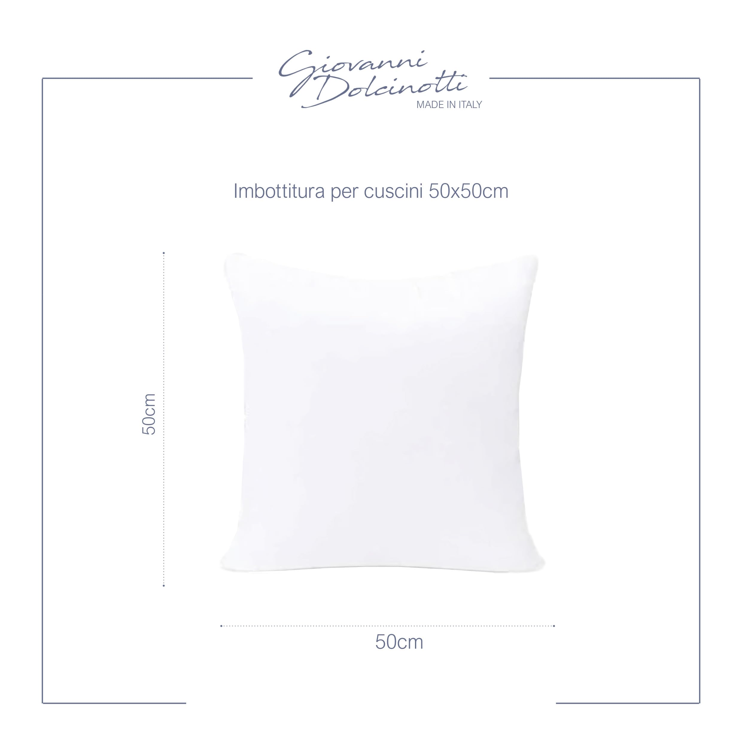 Giovanni Dolcinotti | Set di 4 Imbottiture Cuscini Interni 50x50 - Cuscini per Divano e Letto - Anallergici, Morbidi e Lavabili in Lavatrice - Fibra Siliconata Antiacaro - Made in Italy