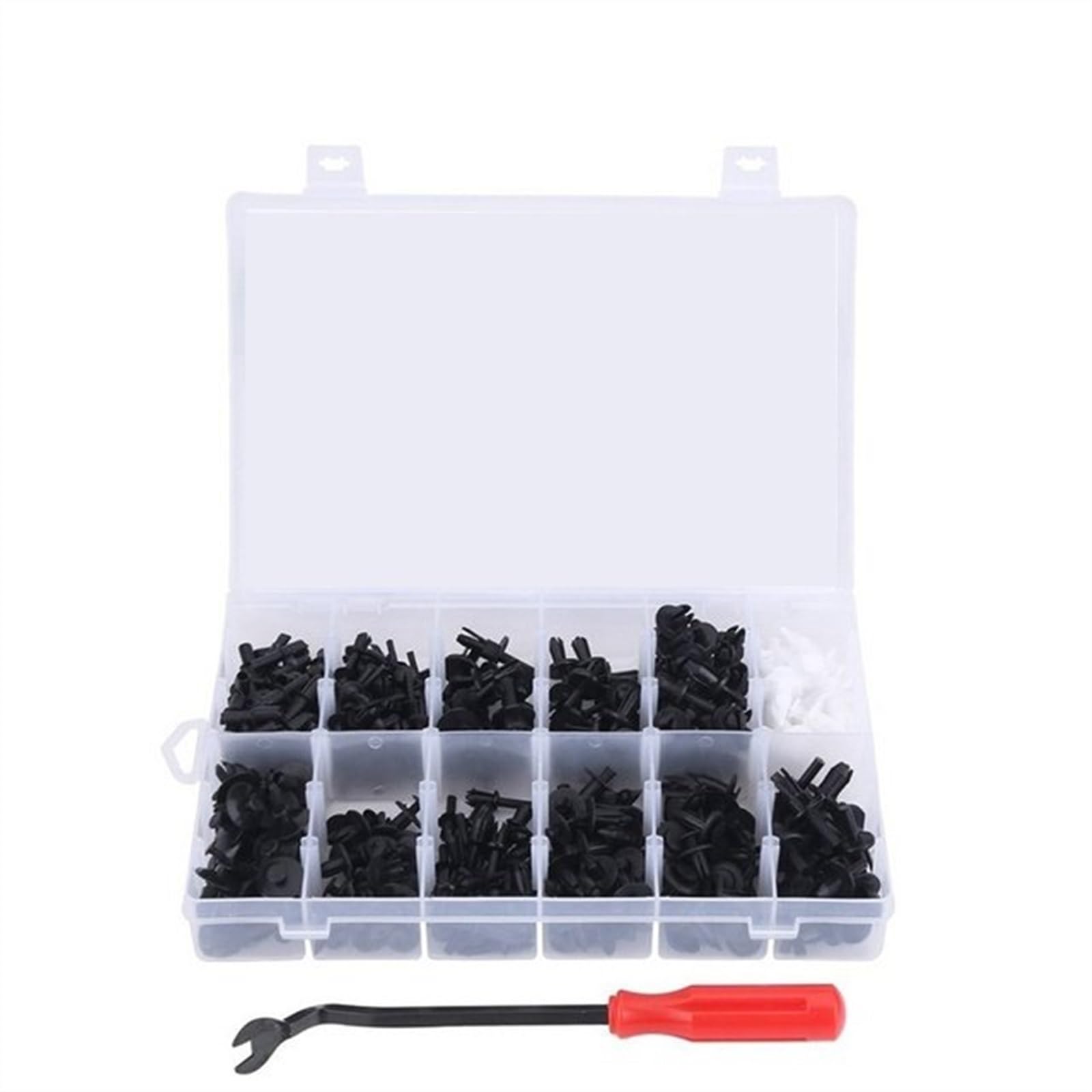 Schraubenzubehör 50-680Pcs Auto Fastener Clips Körper Push Retainer Pin Niet Stoßstange Tür Trim Panel Kit Removal Tool(350 Pcs with Tool)