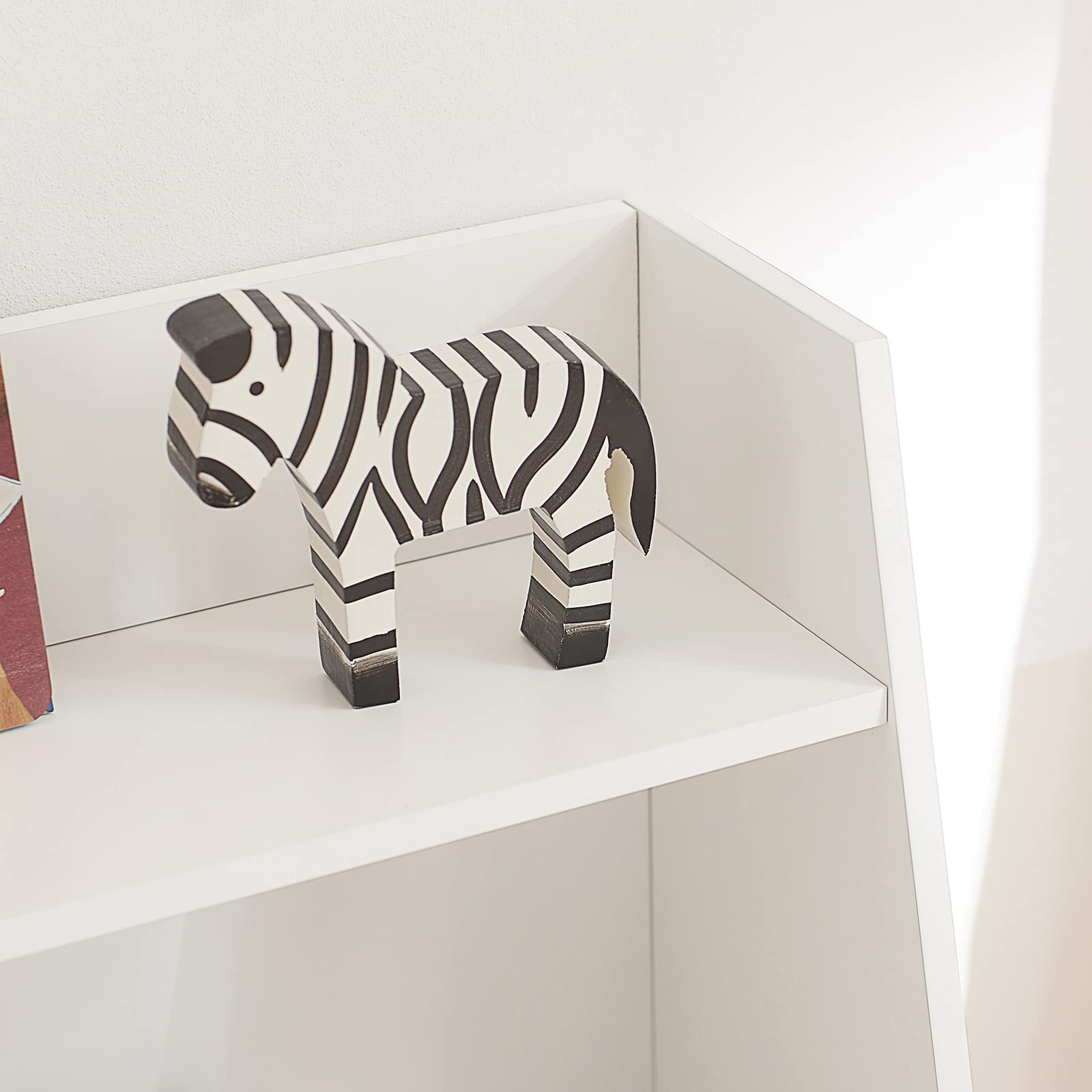 SoBuy Bibliothèque Étagère à Livres Étagère de Rangement pour Livres et Jouets Enfant, Porte-revues avec 3 étagères, 60x25x80 cm, KMB47-W