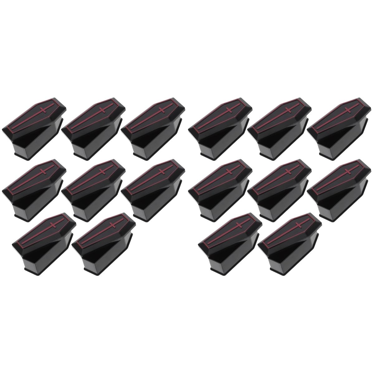 LOGOFUN 16 pcs Mini Coffin Boxes Miniature Coffin Boxes Halloween Tiny Coffins Ornaments for Halloween Party Decorations - Black