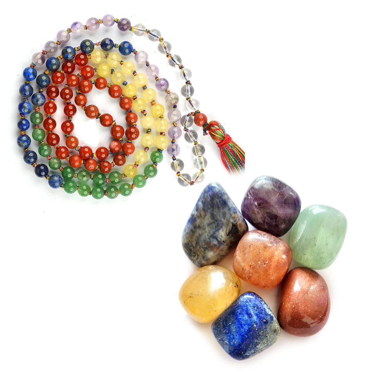 Reiki Crystal Products 7 Chakra Tumble Set with 7 Chakra Mala Original (B09WMT5MH3) Amazon Price History, Amazon Price Tracker