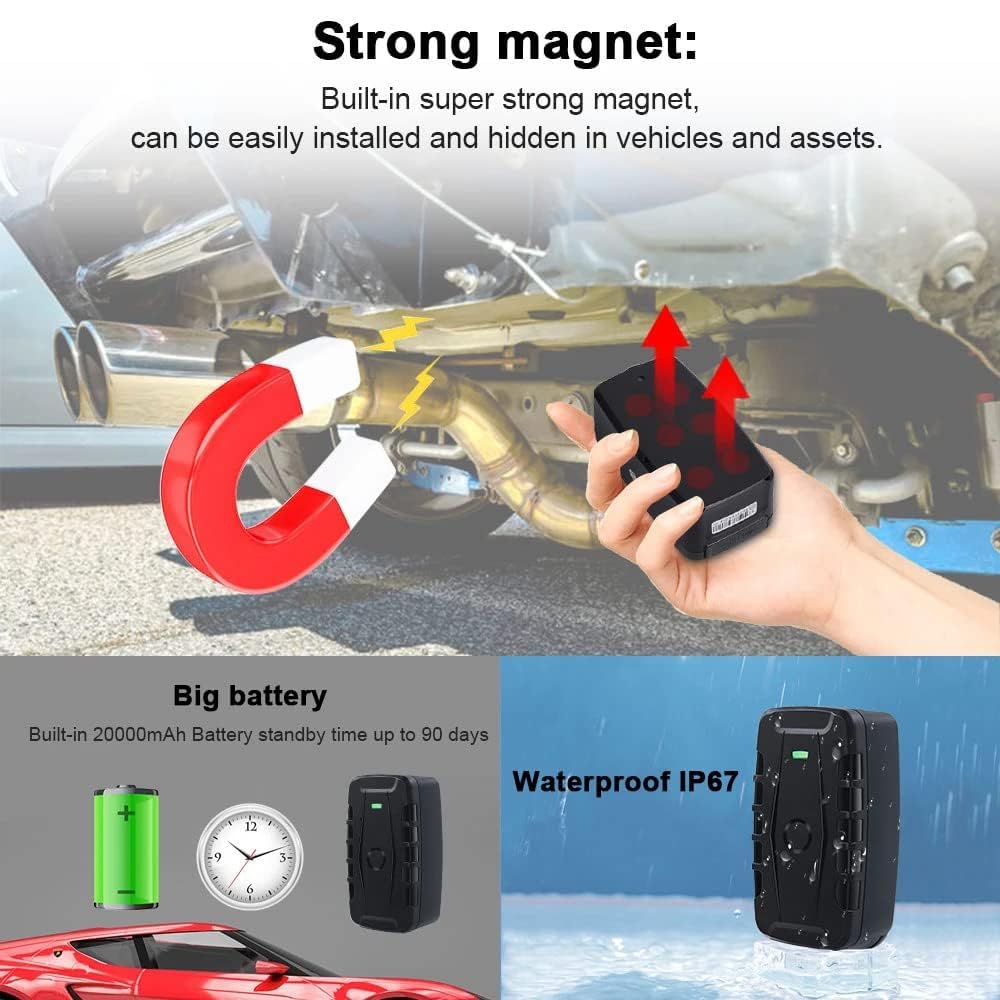 20000mAh TK918 Localizador GPS Profesional 4G LTE, Rastreador GPS Coche sin Suscripción de Plataforma, Tarjeta SIM, Imán Potente, Tiempo Real, Historial 180 Días, IP67 para Flota Camión Remolque