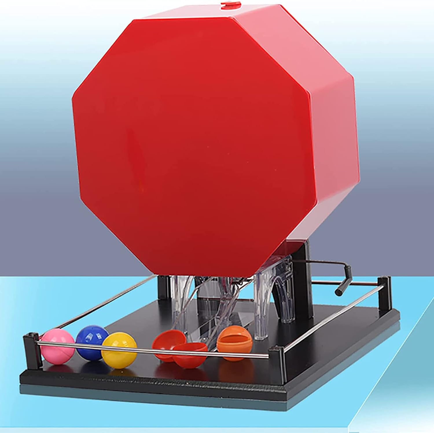 Manual Lottery Machine, Professional Acrylic Bingo Game Set, Ergonomic Handle Design, for Auctions, Promotions, Parties(Without Ball)