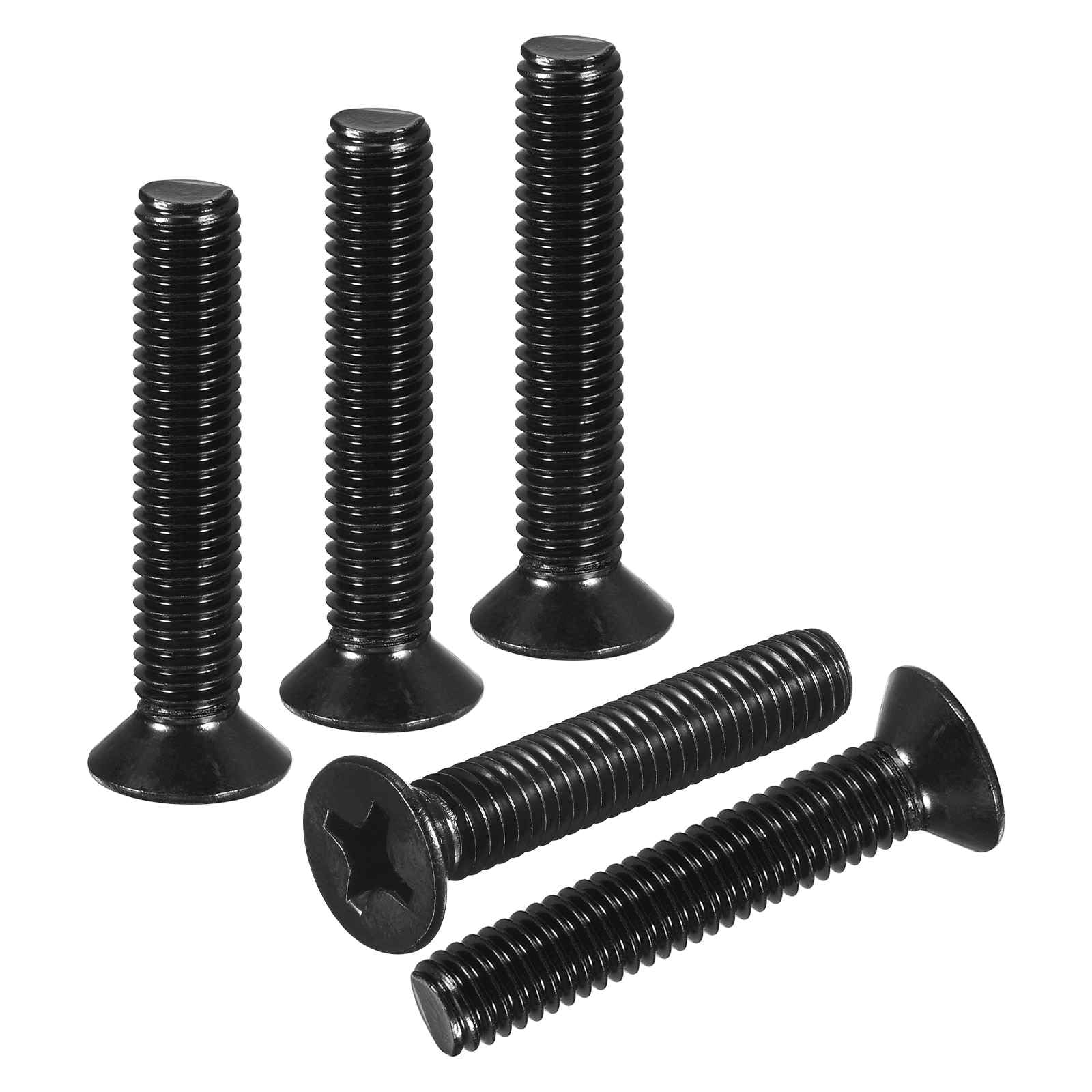 DTGN M5-0.8x25 Flat Head Countersunk Machine Screws - 25pcs - Good for Furniture and Machinery - 304 Stainless Steel Phillips Machine Screws Bolts - Black Oxide Finish — image 1