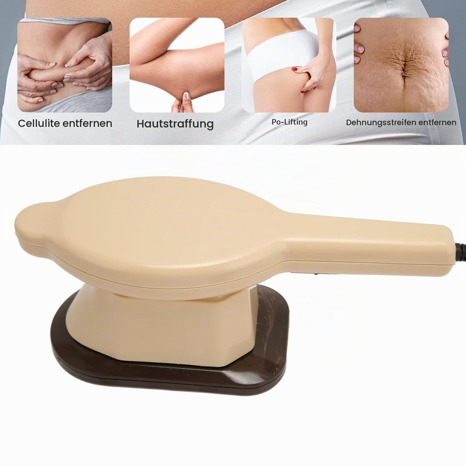 Hand-Elektro-Körper-Massage gerät, Muskel-Entspannung, Ermüdung, Eisen-förmige Heiß kompresse Körper-Hals-Tiefe Gewebe-Massage gerät mit 3 Massage-Köpfen für Bauch, Taille, Arm
