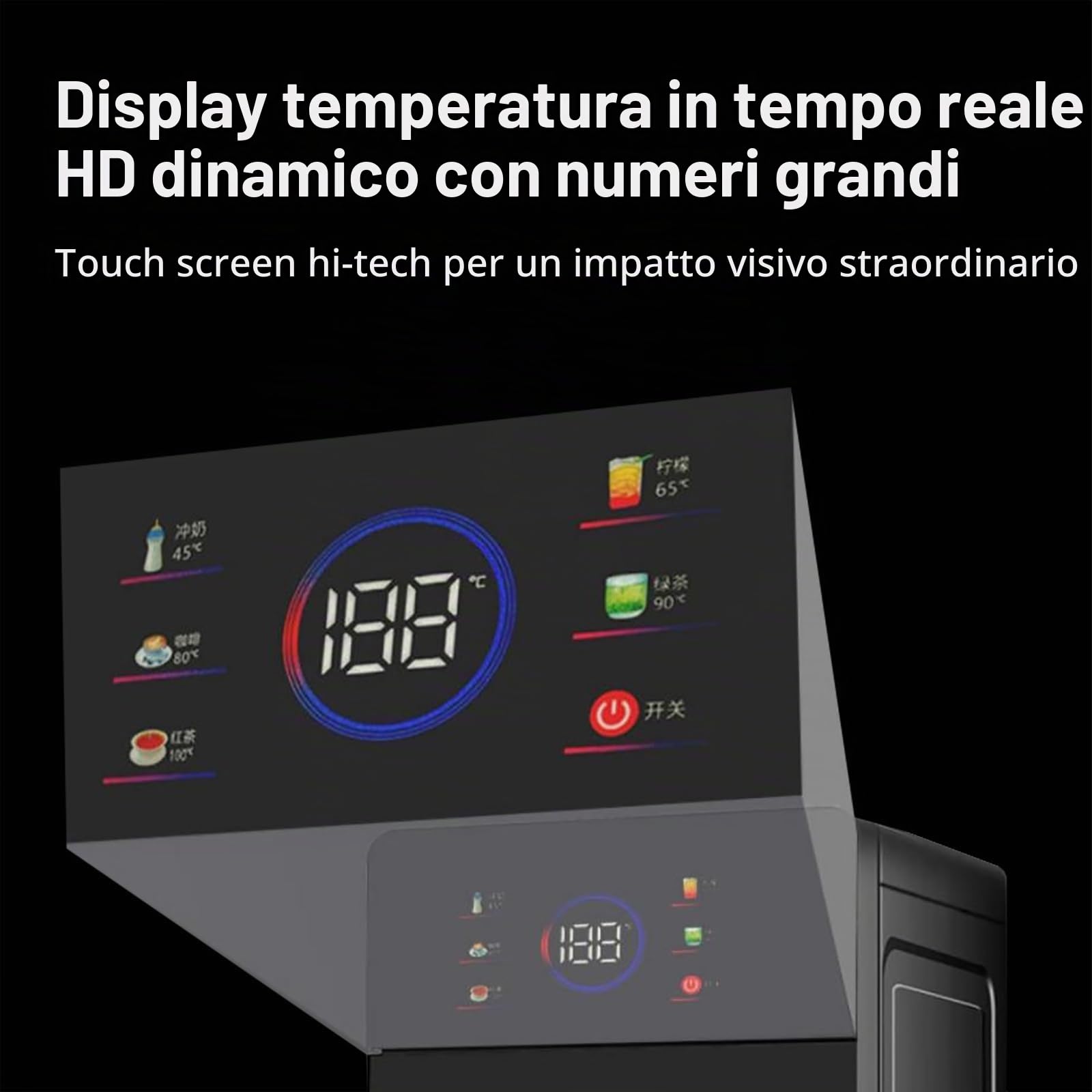 Dispenser Acqua Verticale, Refrigeratore D'acqua A Caricamento Dal Basso, Riscaldamento rapido 3 Impostazioni Di Temperatura Smart Touch for Domestico In Ufficio E Commerciale
