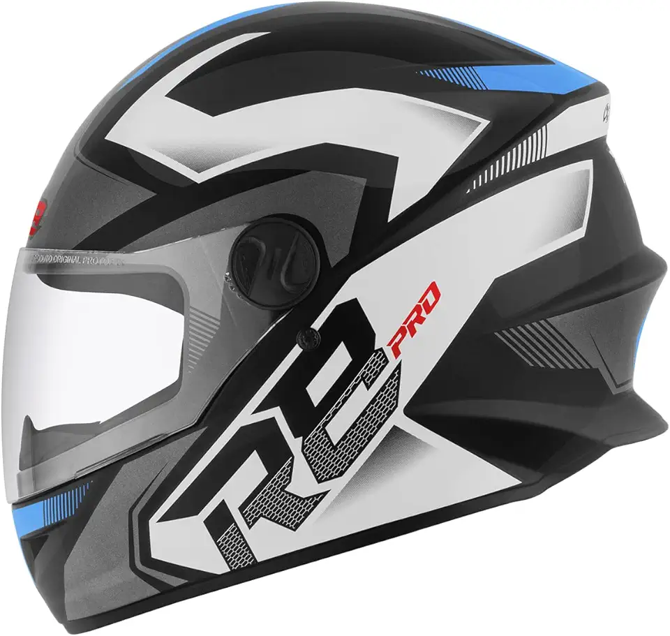 CAPACETE FECHADO PRO TORK R8 PRO BRILHANTE PRETO - AZUL TAM. 58