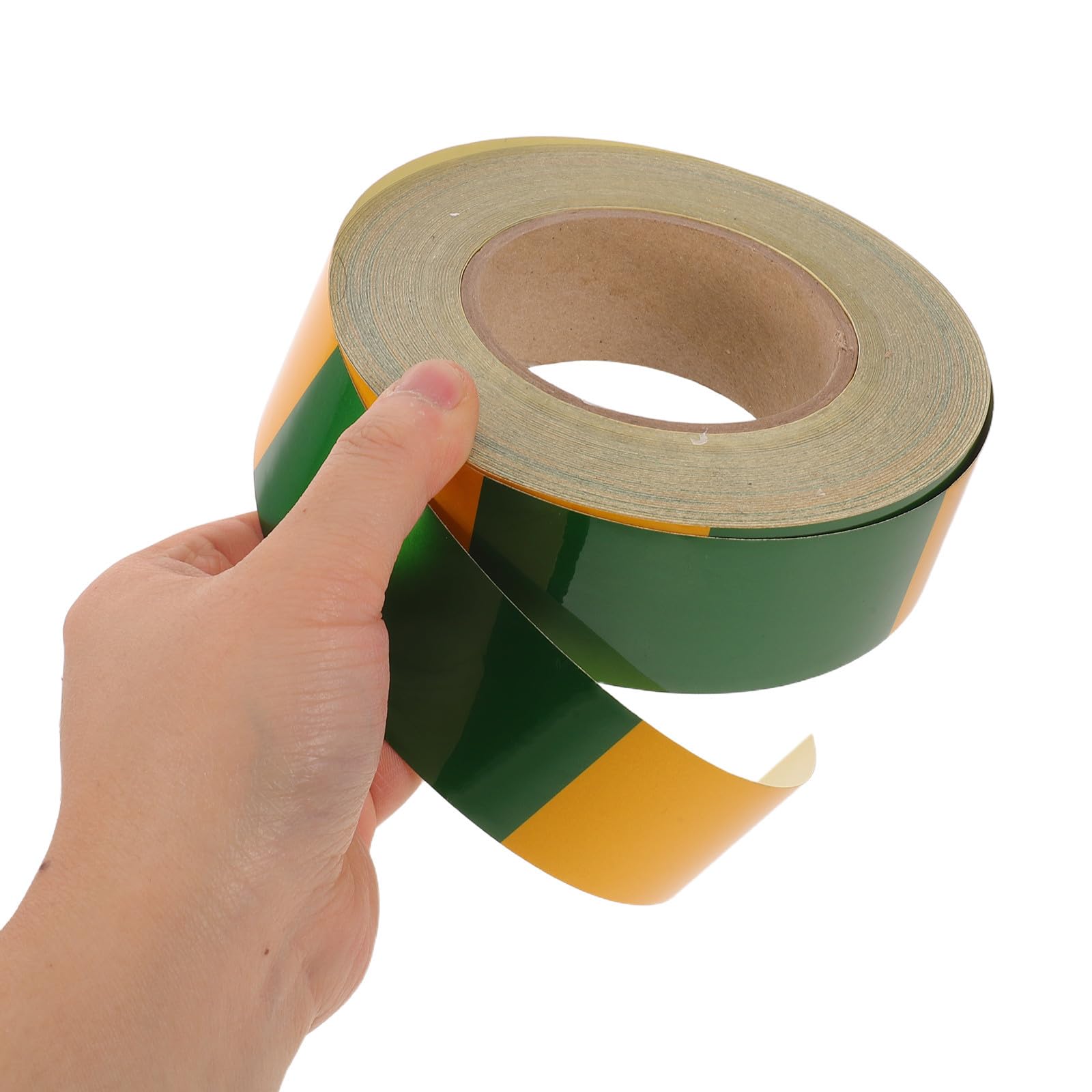 PRETYZOOM Cinta Adhesiva de Advertencia Amarilla y Verde para Señalización en Suelo, Pvc Autoadhesiva Resistente al Agua, Adecuado para Inspecciones Nocturnas y Paredes