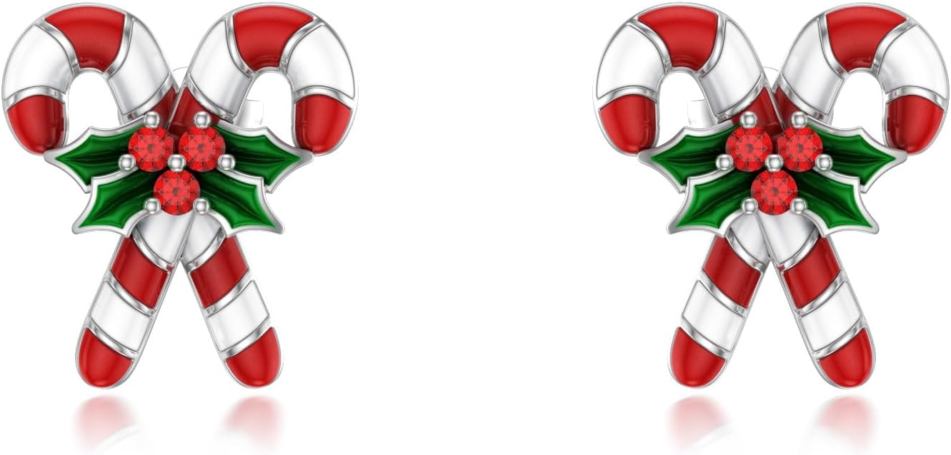 Santa/Snowman Stud Earrings 925 Sterling Silver Christmas Earrings Holiday Christmas Jewelry Gifts for Women Daughters