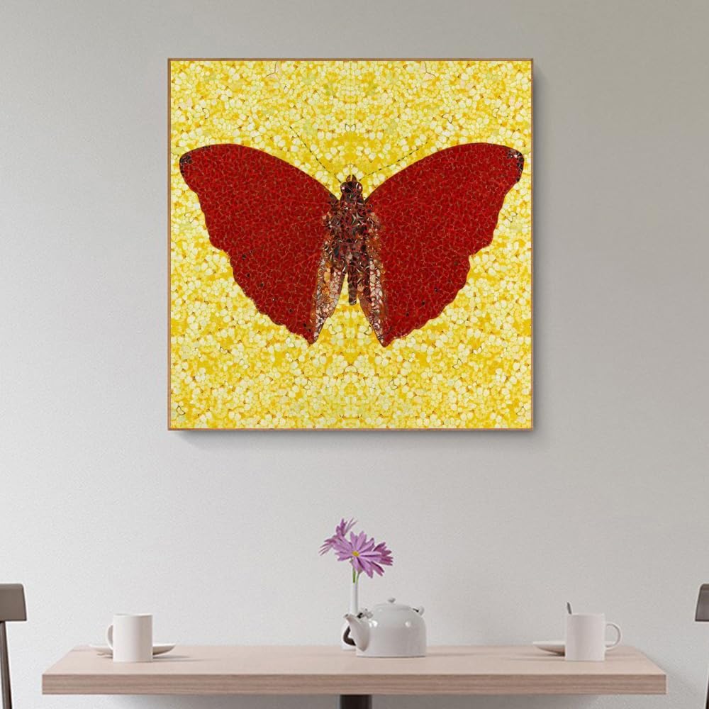 Amazon.co.jp: ダミアン・ハーストポスター血の波紋蝶キャンバス