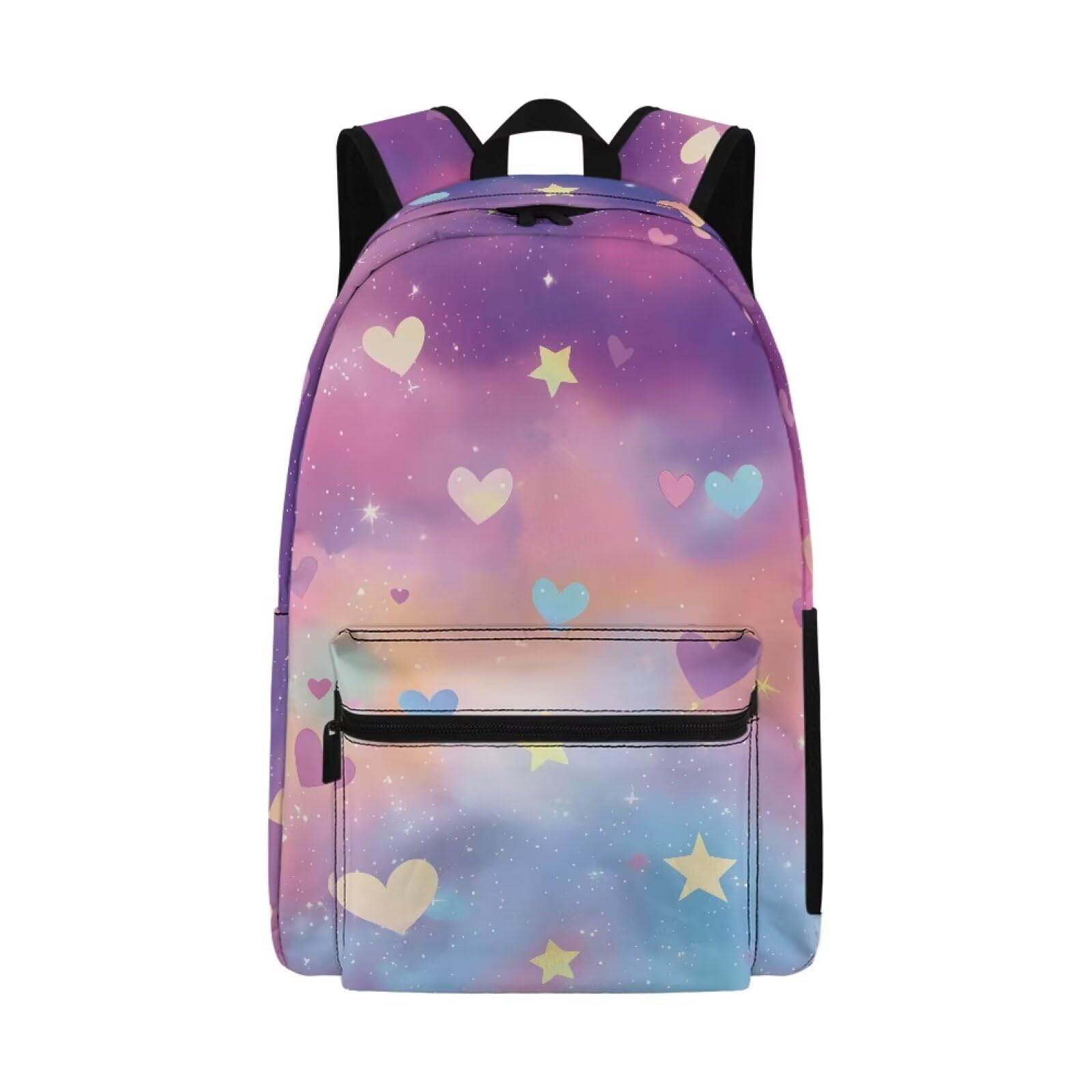Bloomprint Heart Galaxy School Backpack For Kids Stylish 17 Inch Large Capacity Durable Bookbag Travel Bag