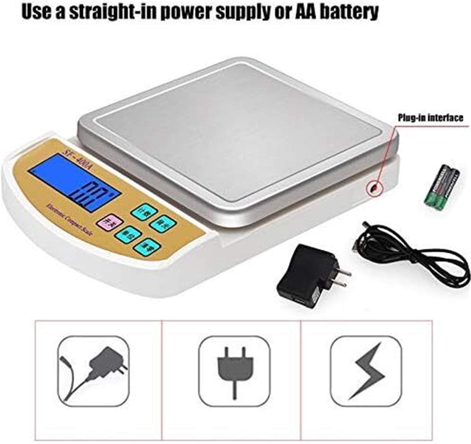 Cyfrowa Waga Kuchenna Ze Stali Nierdzewnej, Platforma 5 Kg, 10 Kg, Precyzyjna Elektroniczna Waga 0,1 G, Funkcja Tarowania I Zerowania Żywności(10Kg/1G)