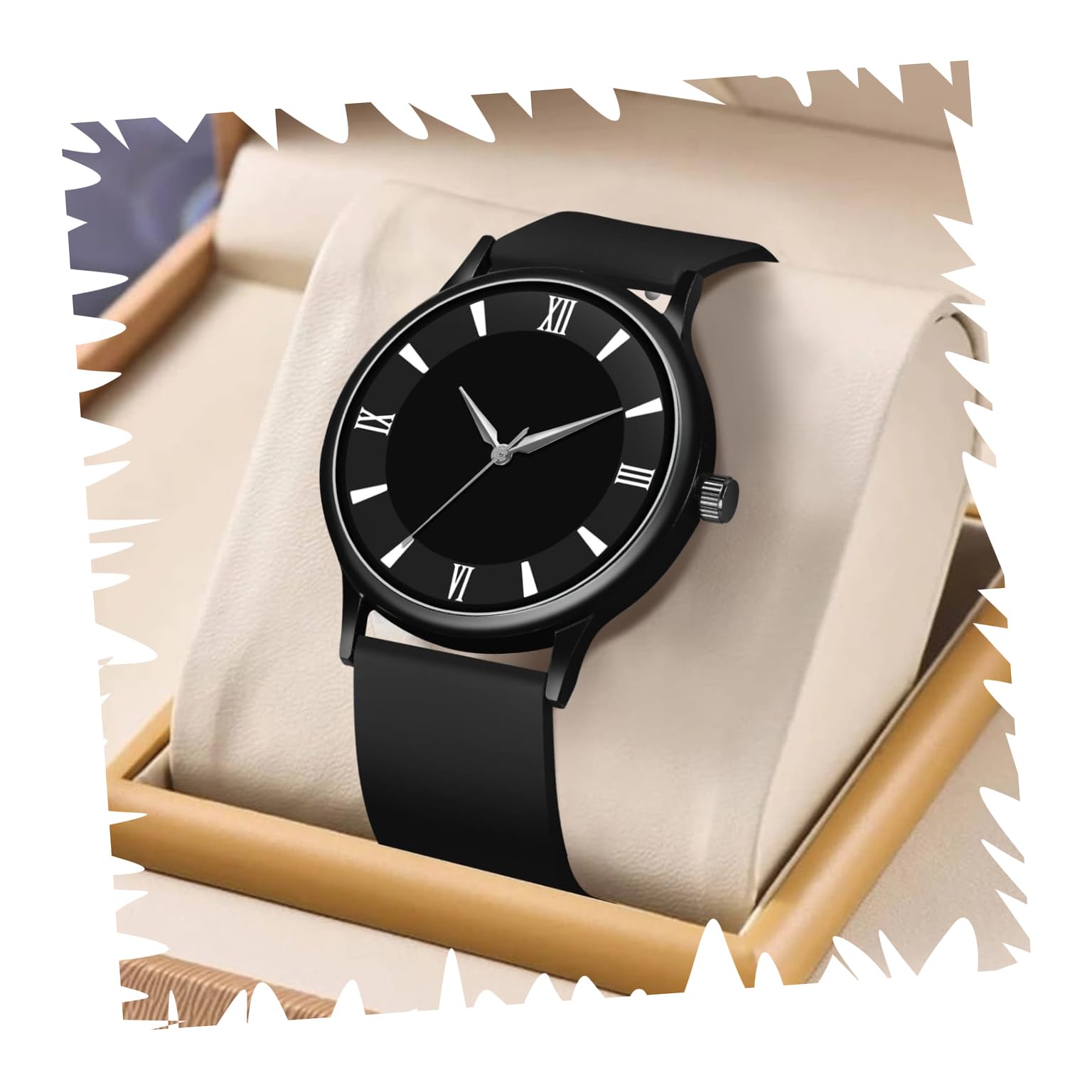 black white colour dial with softest silicone 3 colors strap analog wrist watch for men boys