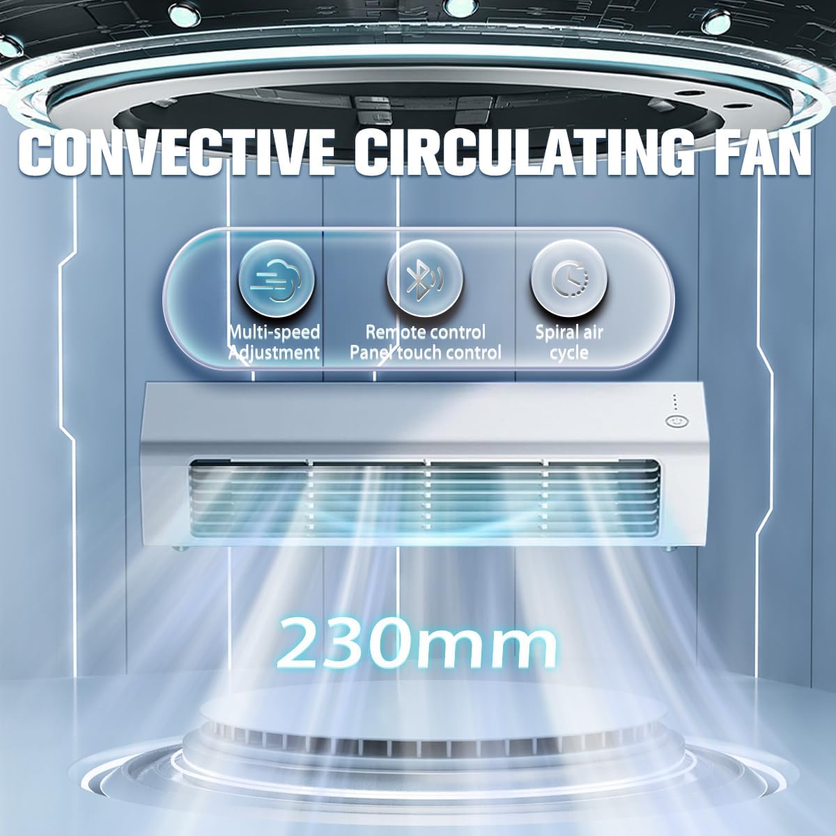 Breezamax, Ventilador de Aire Acondicionado Enfriador de Aire, pequeño y Compacto Ultra silencioso energética eficiente, Alto Viento de enfriamiento montado en la Pared