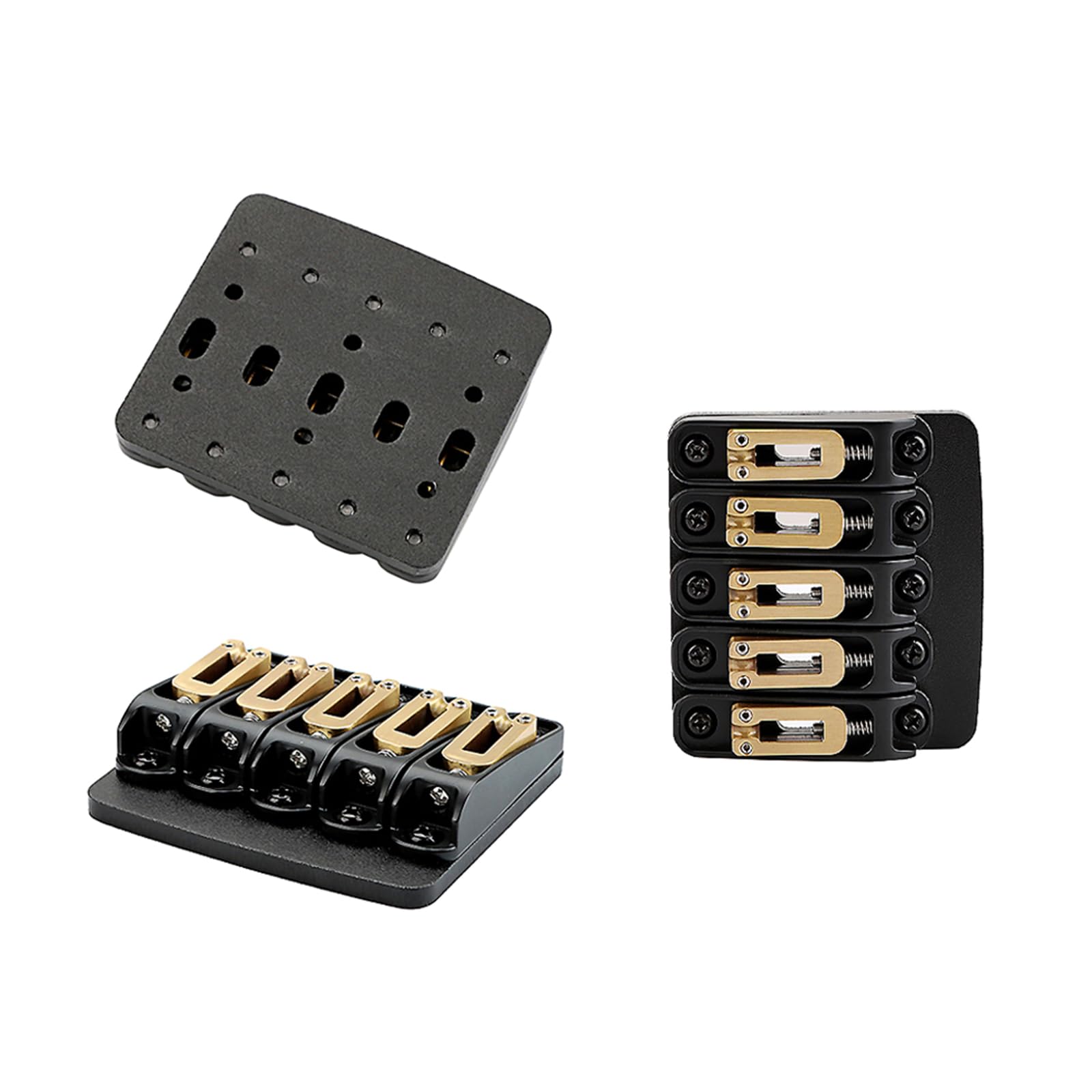 Ponte Per Chitarra Elettrica Nera Ponte Fisso A Sella In Rame Hardtail 81mm Parti E Accessori Chitarra Ukulele Basso Elettrico A 5 Corde