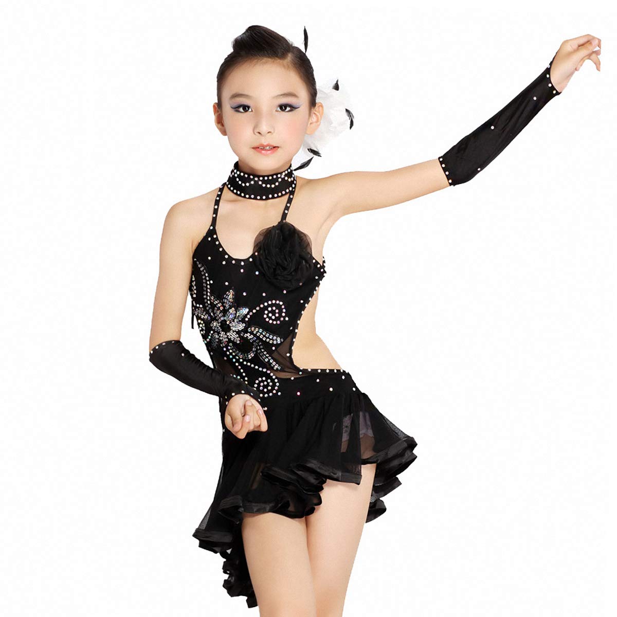 Buy Girls Latin Dance Dresses Carnival Skirt, Kids Sequin Dancing