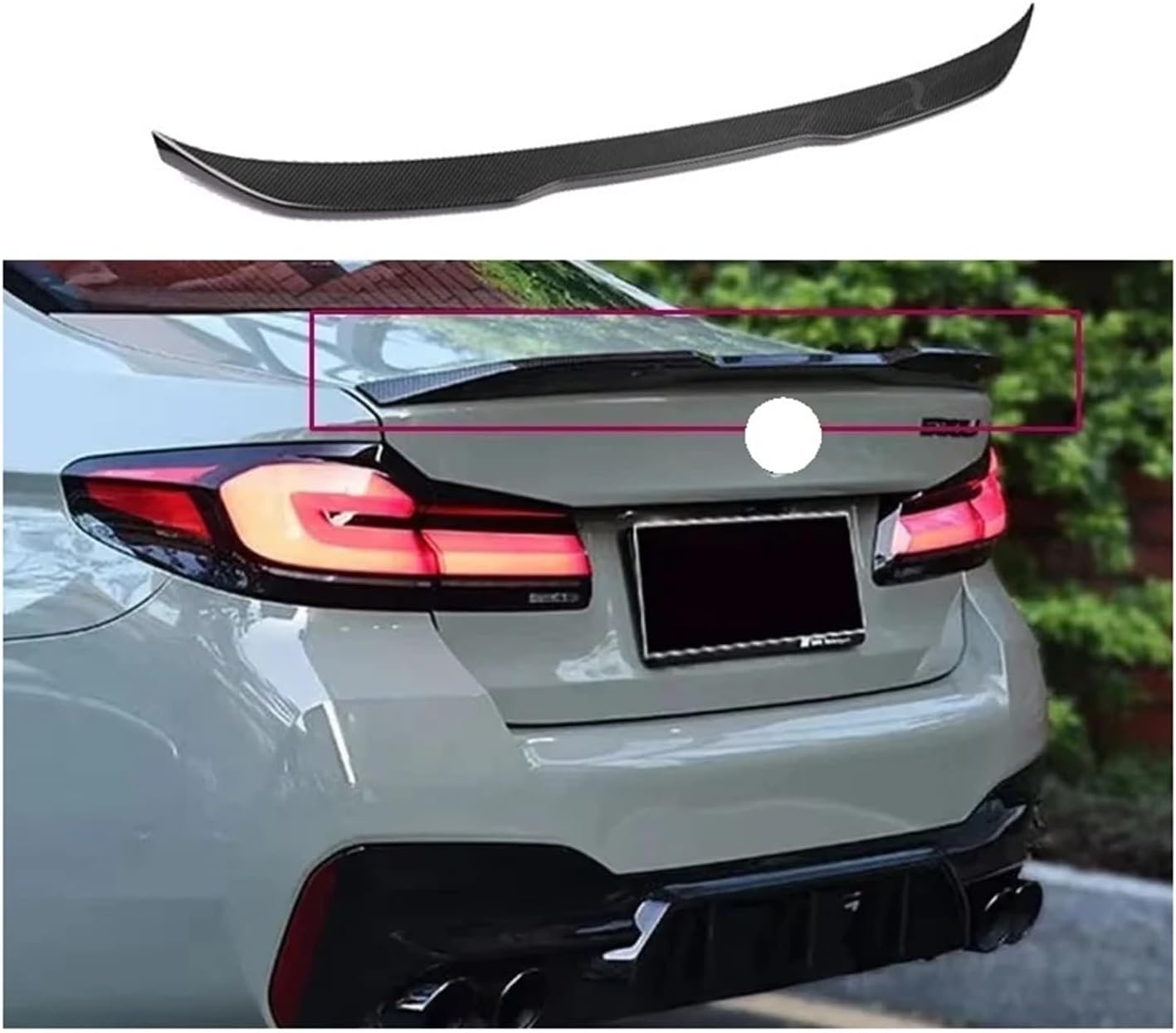 M Performance Pro Style Rear Trunk Roof Spoiler Lip Wing Compatible for BMW G30 G38 F90 M5 M5+ 2017-2023 Body Kit Car Styling Accessories(Glossy Black)