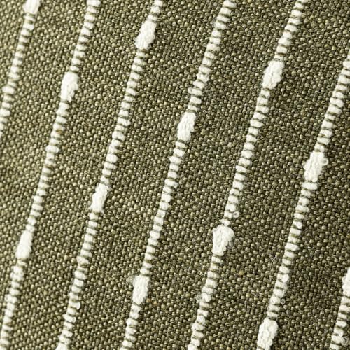 Image of Foindtower Pack of 2 Decorative Jacquard Boucle Throw Pillow Covers Accent Textured Striped Pillowcases Cozy Modern Cushion for Couch Sofa Bedroom Living Room Home Decor 18x18 Inch Olive Green