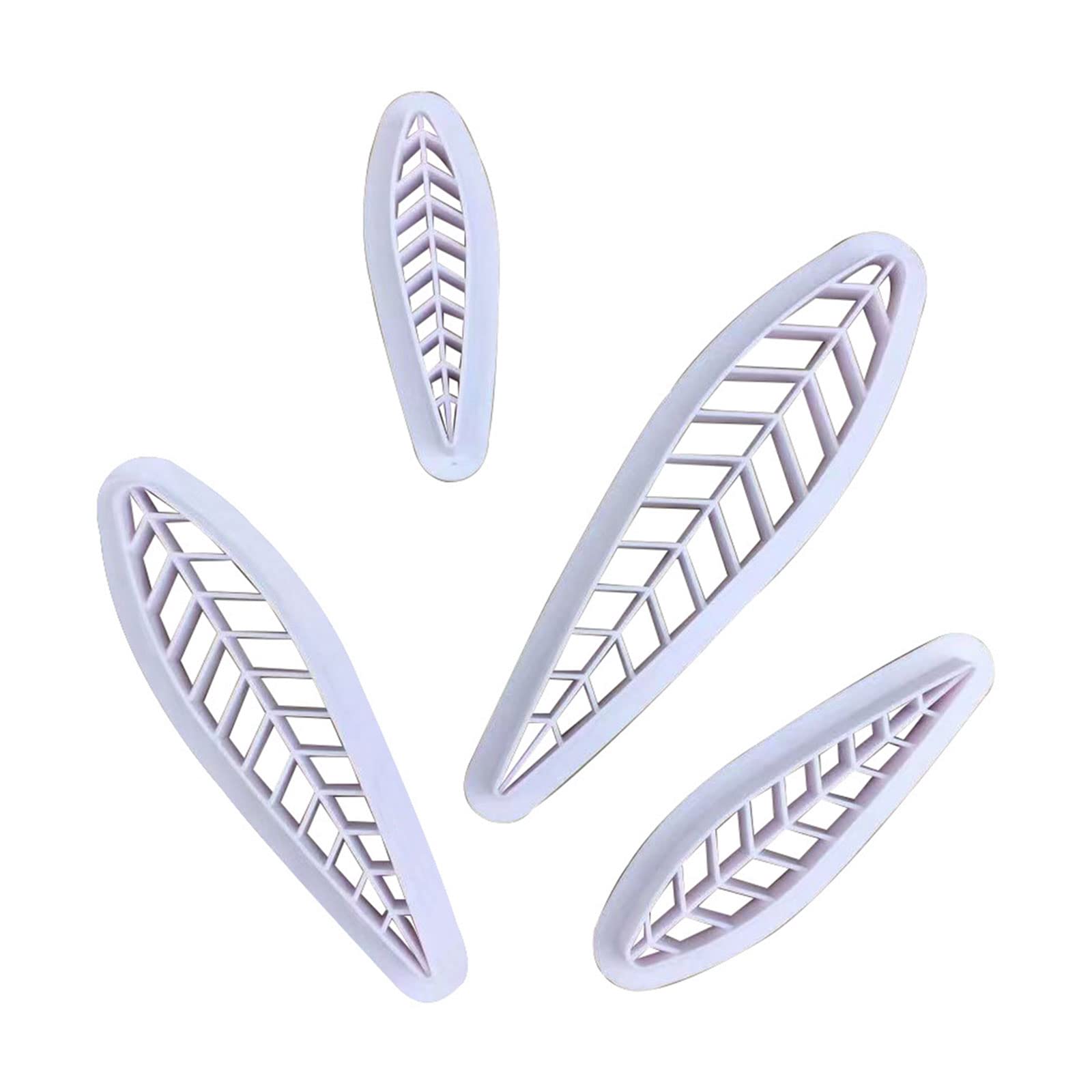 carotoe 4 Pack Fondant Peach Leaves Shaped Pressing Type Fondant Baking Accessories Gifts for Baking Lovers Cookie Molds