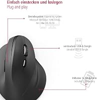 Mouse ergonomic vertical Hama, wireless, pentru dreptaci, max. 1800 DPI - negru 9
