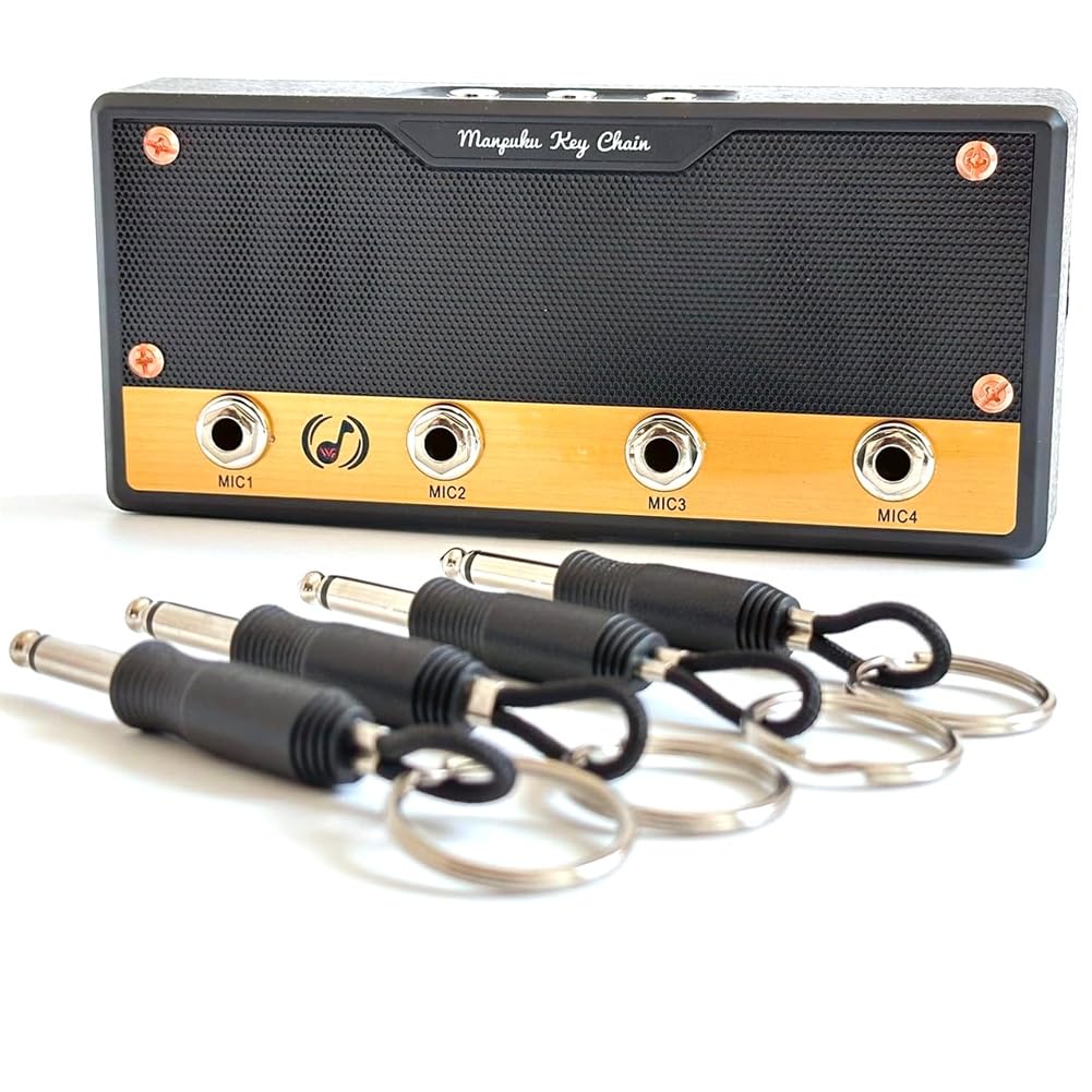 Ijsdnvjndx As Shown Gift For Musicians, Guitar Amplifier Style Key Hanger And Key Chain Holder, Wall Mounted Speaker Style With 4 Amp Plugs
