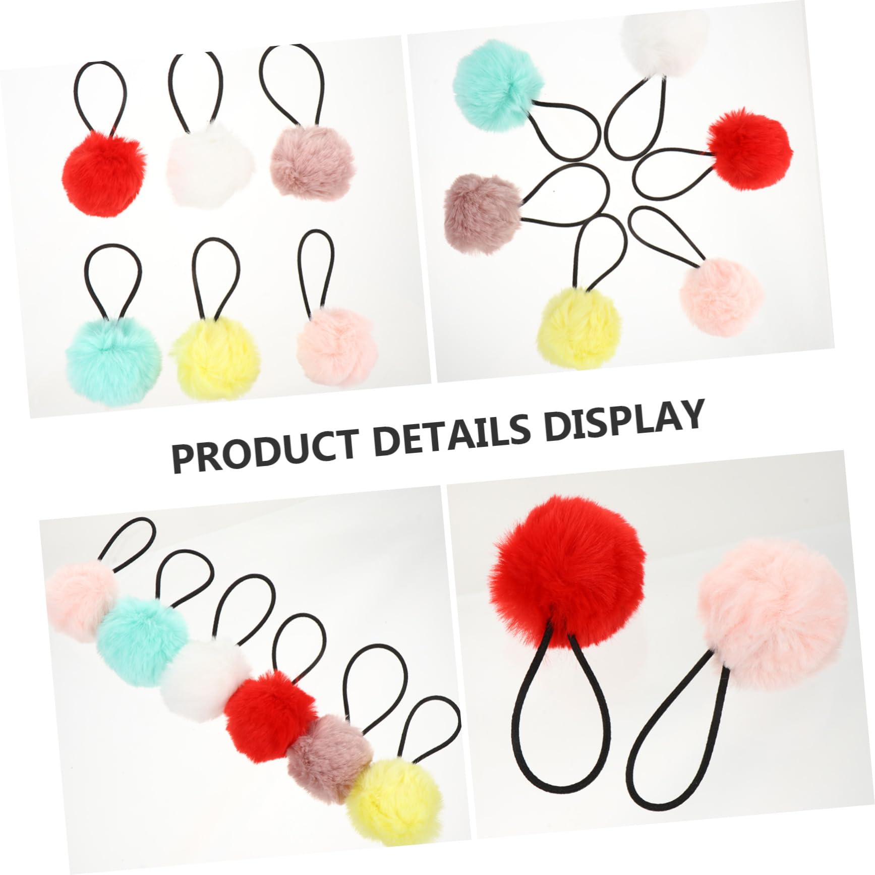 FRCOLOR 3 Juegos De Accesorios Para El Cabello Bandas Para El Cabello Con Pompones Coleteros Elásticos Para Niños Y Niñas Cuerdas Para El Cabello 12 Unidades X 3
