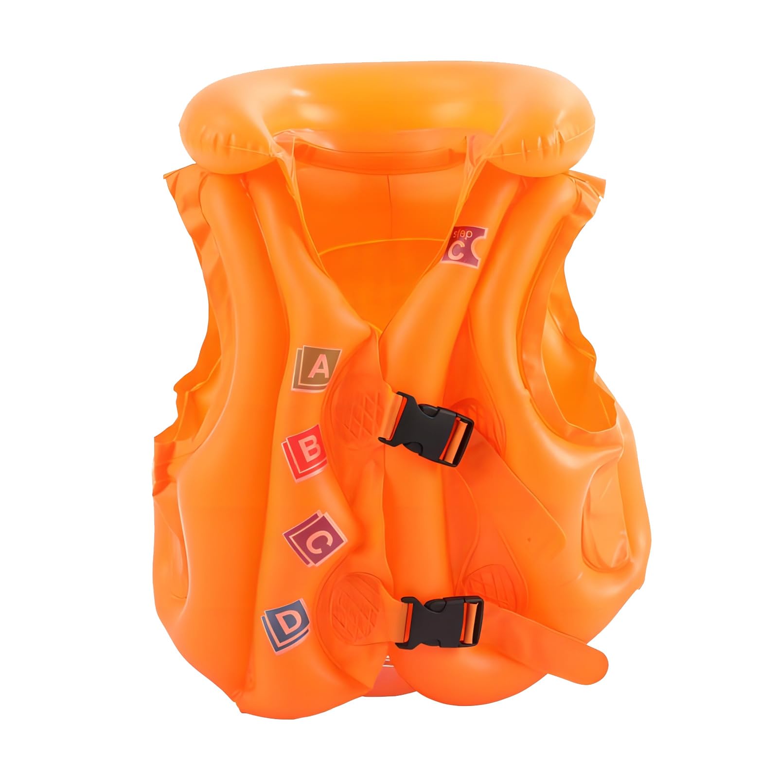 Chaleco de natación inflable para niños, chaleco flotante con protección para la cabeza, flotabilidad, chaleco de natación, ayuda a nadar, clase de natación, piscina, para niños de 1 a 13 años