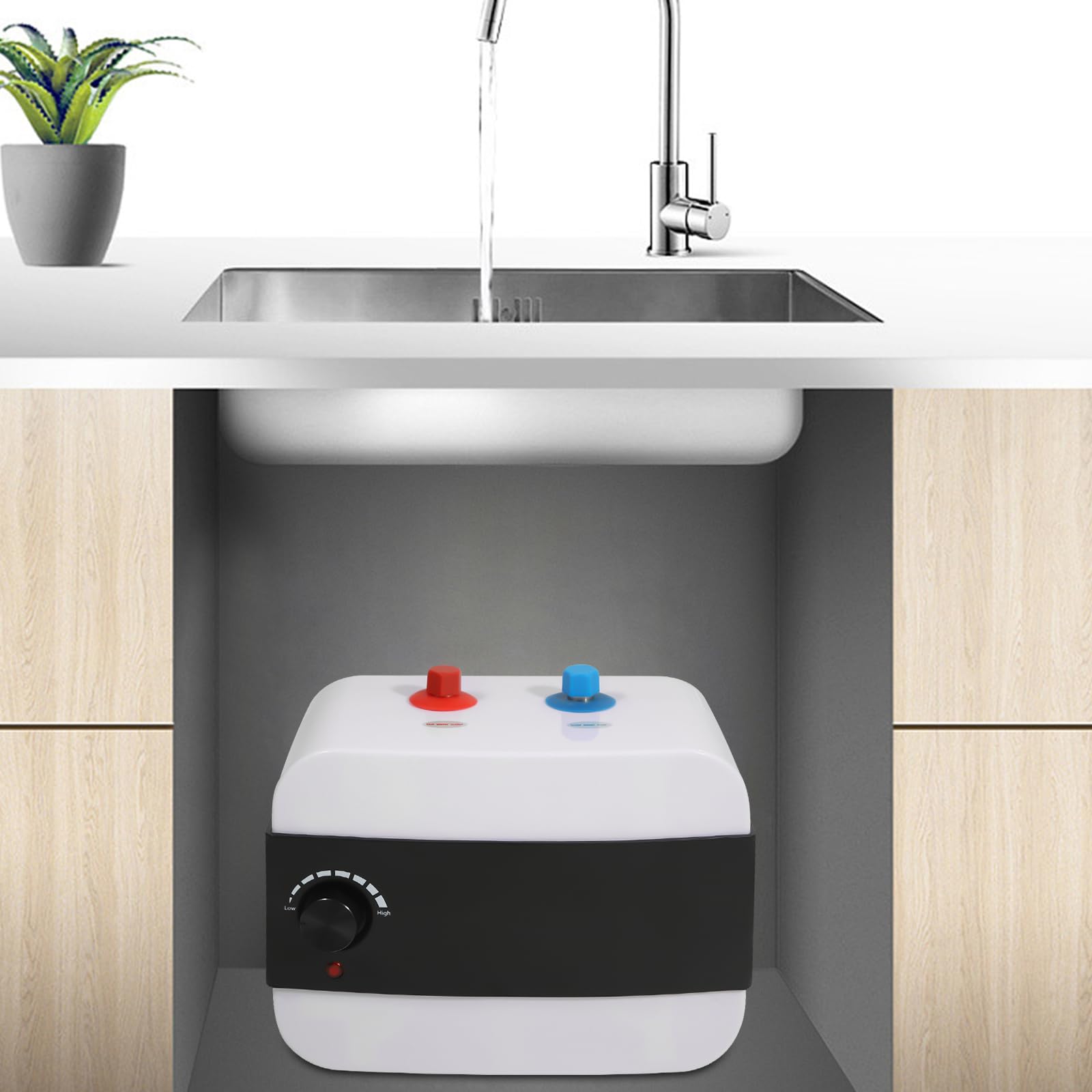 Mini calentador de agua eléctrico, 220 V, 5500 W, con indicador digital LED, calentador de agua eléctrico instantáneo, pequeño calentador de agua para cocina, cuarto de baño