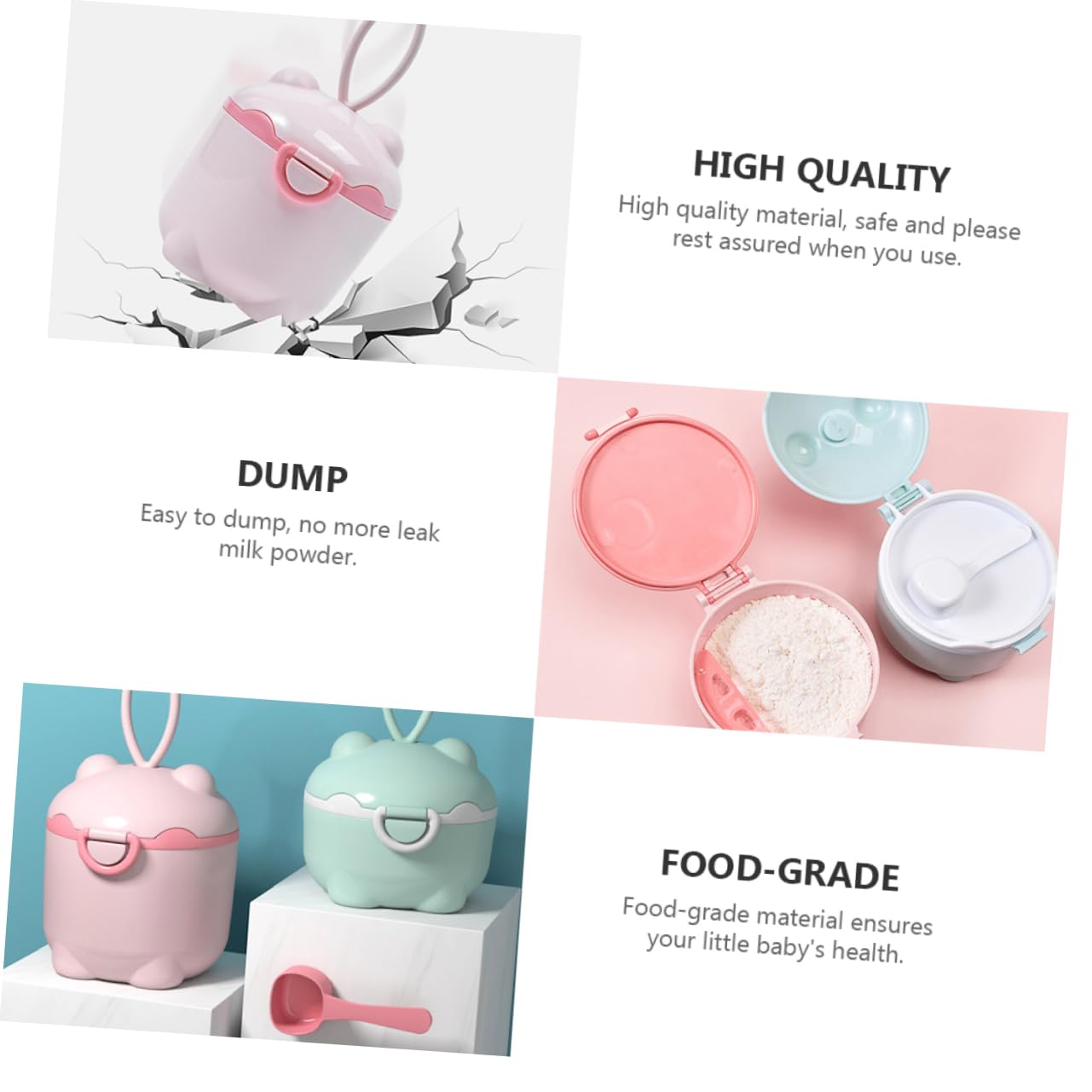 HANABASS Portable Milk Powder Container for Lightweight and Design for Outdoor Feeding for Easy Use