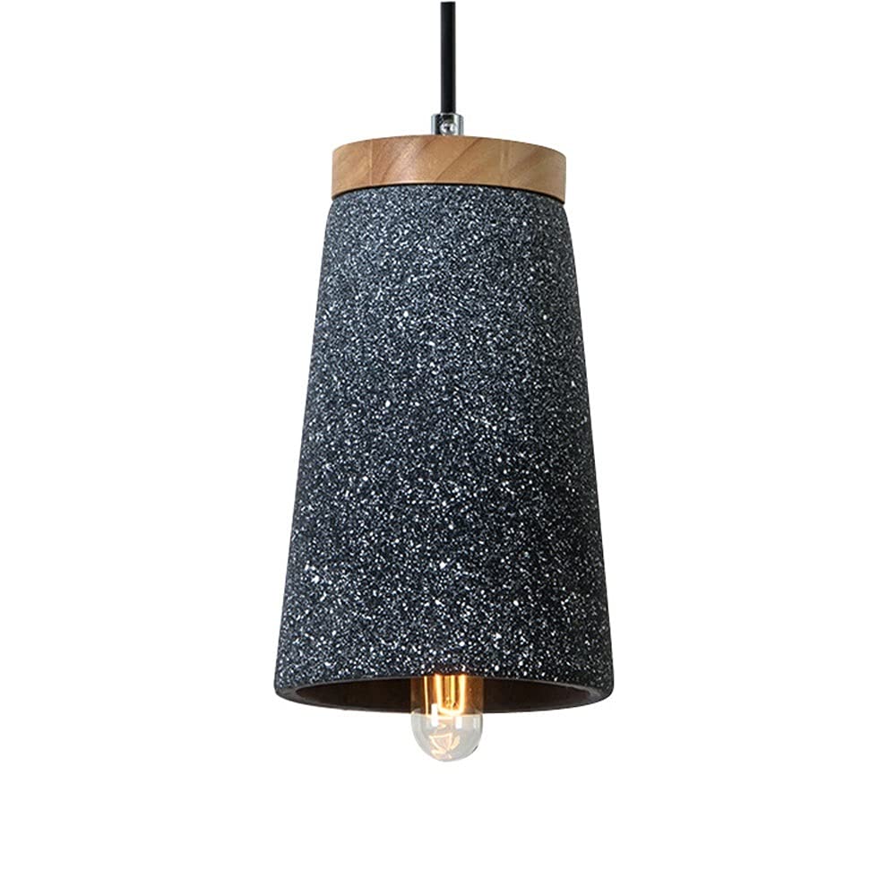 LYMSXAZOU Cement Pendant Light Modern Hanging Lamp Wood Accent Industrial Small Chandeliers Ceiling Lights for Dining Room Kitchen Island Bedroom Cafe Bar