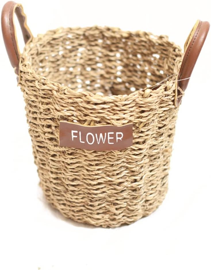 JSEIAJB Rustic Natural Hemp Rope Flower Basket Flower Tube Dried Flower Vase Vase Small Storage Frame Decorative
