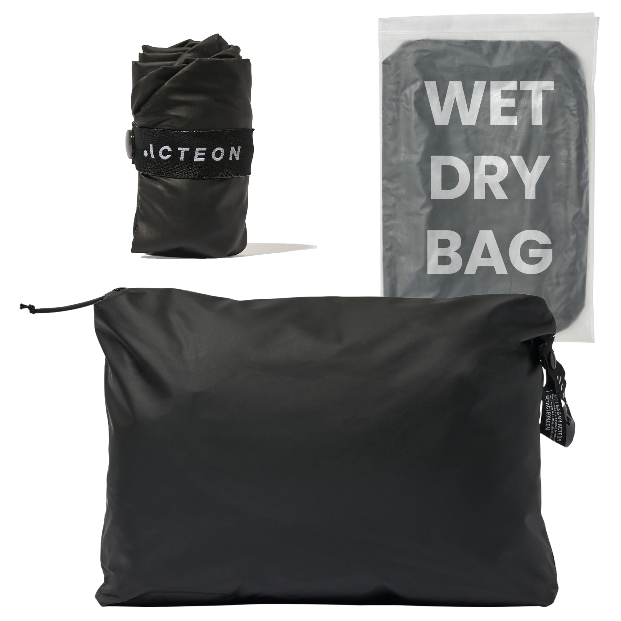 Acteon Wet Dry Gym Bag, Large Travel Water-Resistant Swimsuit & Clothes Organizer, Foldable Pocket Sized Pool, Beach Workout Bags, Fit for Men, Women,