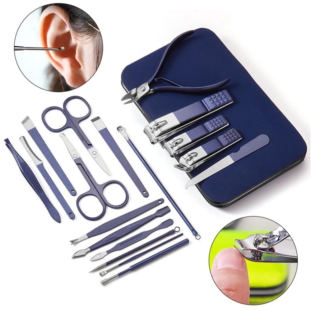 Tijeras Cortaúñas Juego Alicates para piel muerta Alicates para cortar uñas Cuchillo de pedicura Ranura para uñas Herramienta de manicura para uñas, 4