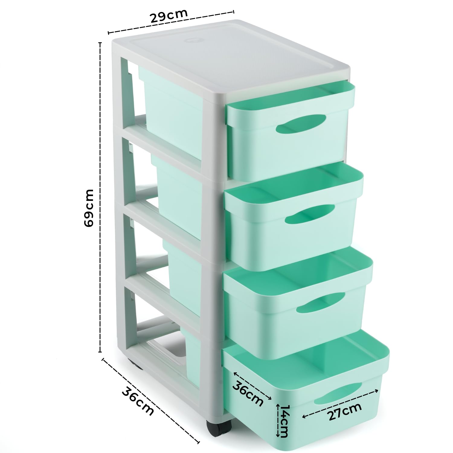 Meuble rangement enfant tour en plastique meuble ecole bac à roulettes boite tiroir empilable jouet bureau chariot a tiroirs colorés - Fabriqué en Europe