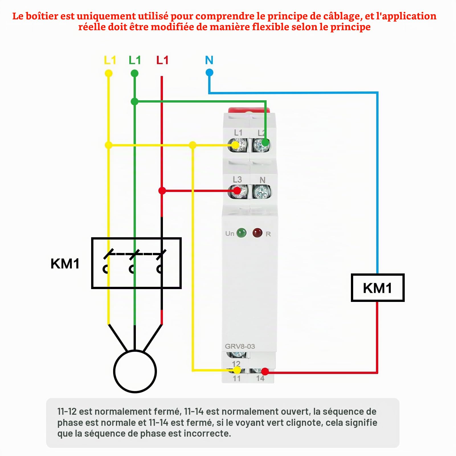DeWin Relais de Surveillance de Tension, Relais de Surveillance de Phase GRV8-03 M460 Relais de Protection de Séquence de Phase et de Défaillance de Phase