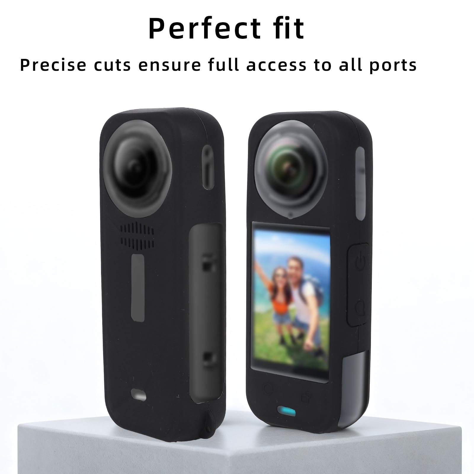 2 Szt. Etui Silikonowe do Insta 360 x5, Precyzyjne Dopasowanie Etui Ochronne Silikonowe z 2 Paskami Niezbędne Akcesoria do Korpusu Aparatu i Osłony Obiektywu Prezent dla Entuzjastów Fotografii