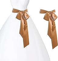 Vista 36 de obmwang Cinturón de satén de boda para ocasiones especiales, faja nupcial de 4 pulgadas de ancho, doble cara