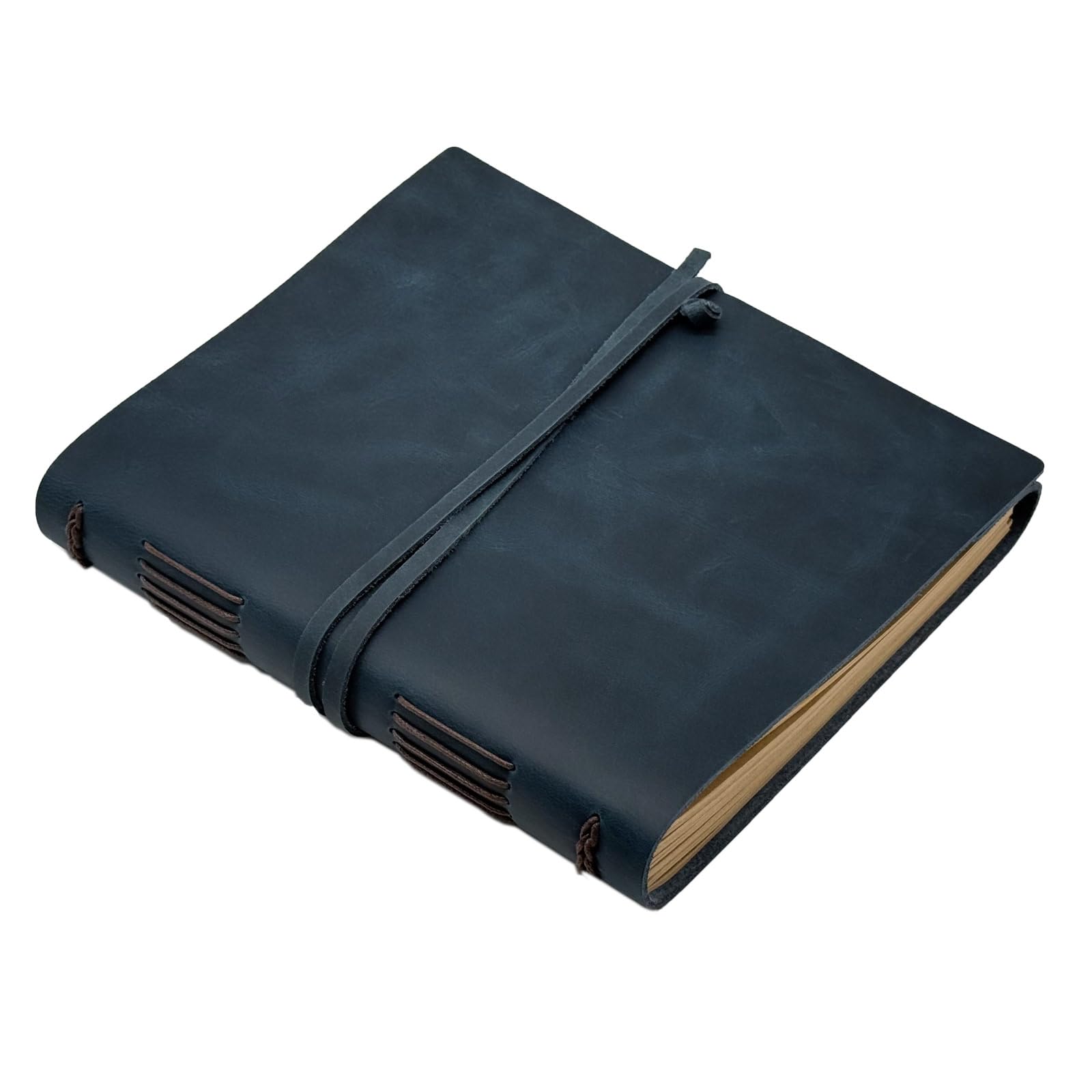 CooLeathor Large Notebook Journal - Genuine Leather Journals for Writing A4 Size Diary 8x10 Inch, Notepad For Women and Man, Gifts,Work,Travel Dark Blue