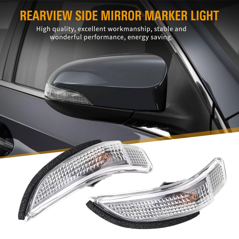 FSFY Automative Pair Rearview Side Mirrors Signal Light Lamp Indicator Replacement for iM for Toyota Avalon Corolla Prius Venza