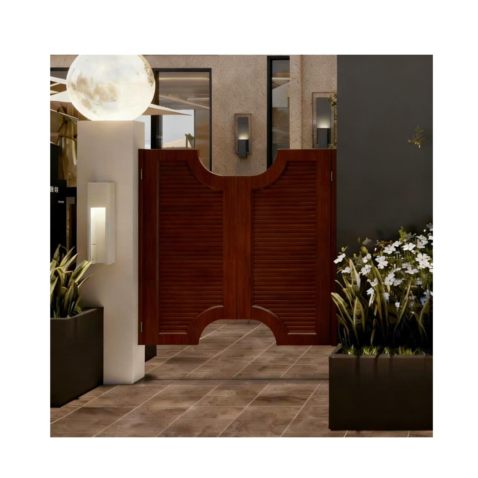 Porte battante en bois massif avec charnières à fermeture automatique pour cuisine et salon